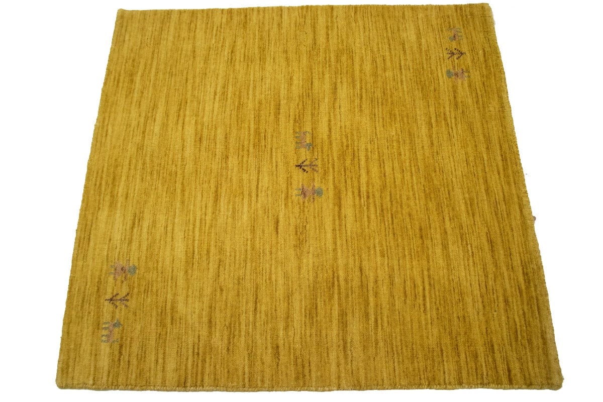 Solid Gold 3X3 Oriental Modern Square Rug