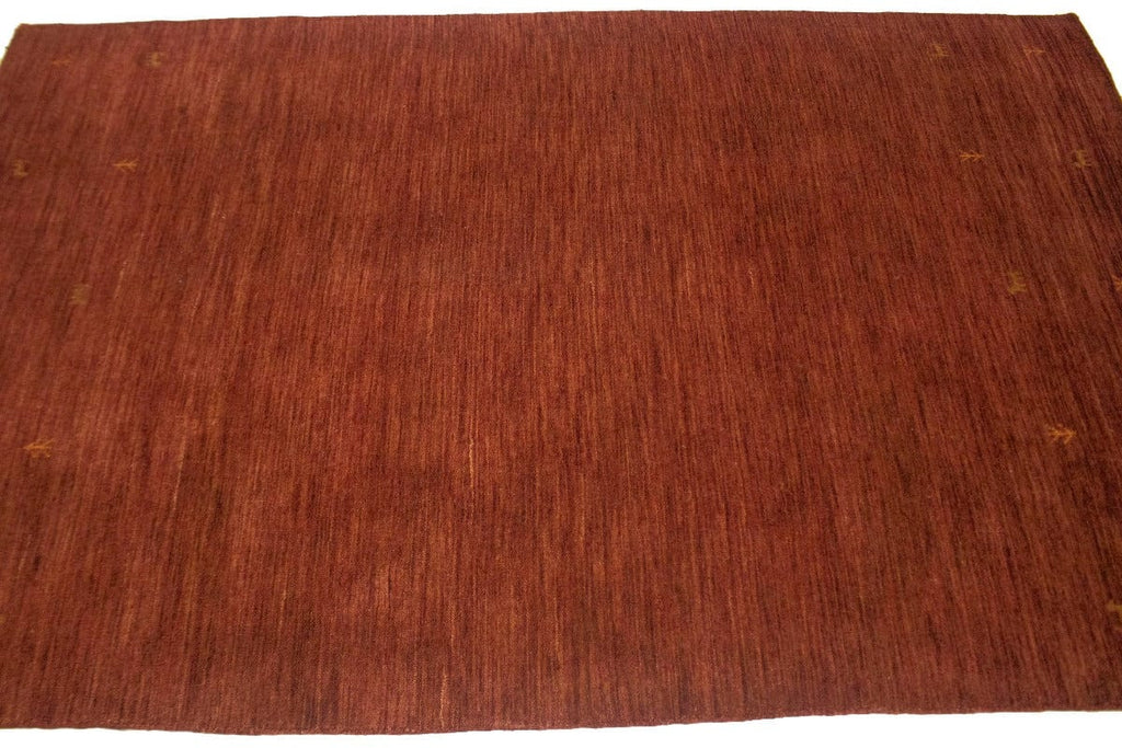 Solid Rusty Red 4X6 Oriental Modern Rug
