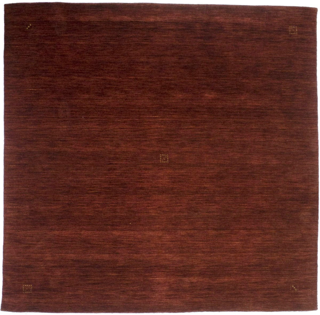 Solid Maroon Red 8X8 Oriental Modern Square Rug