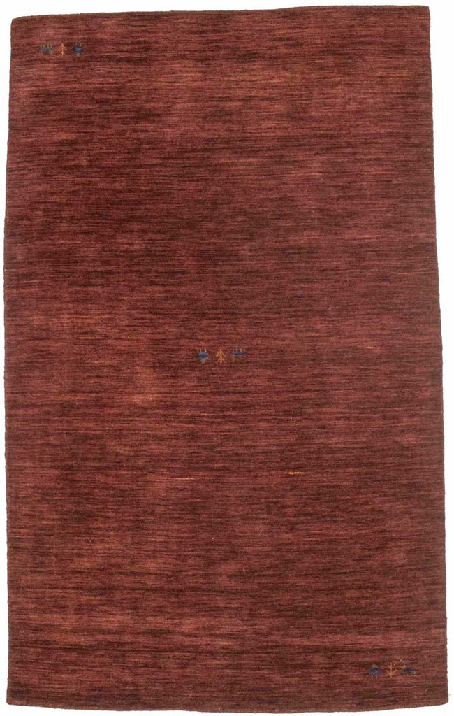 Solid Maroon Red 5X8 Oriental Modern Rug