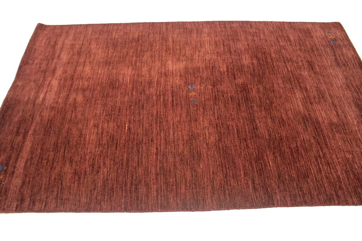 Solid Maroon Red 5X8 Oriental Modern Rug