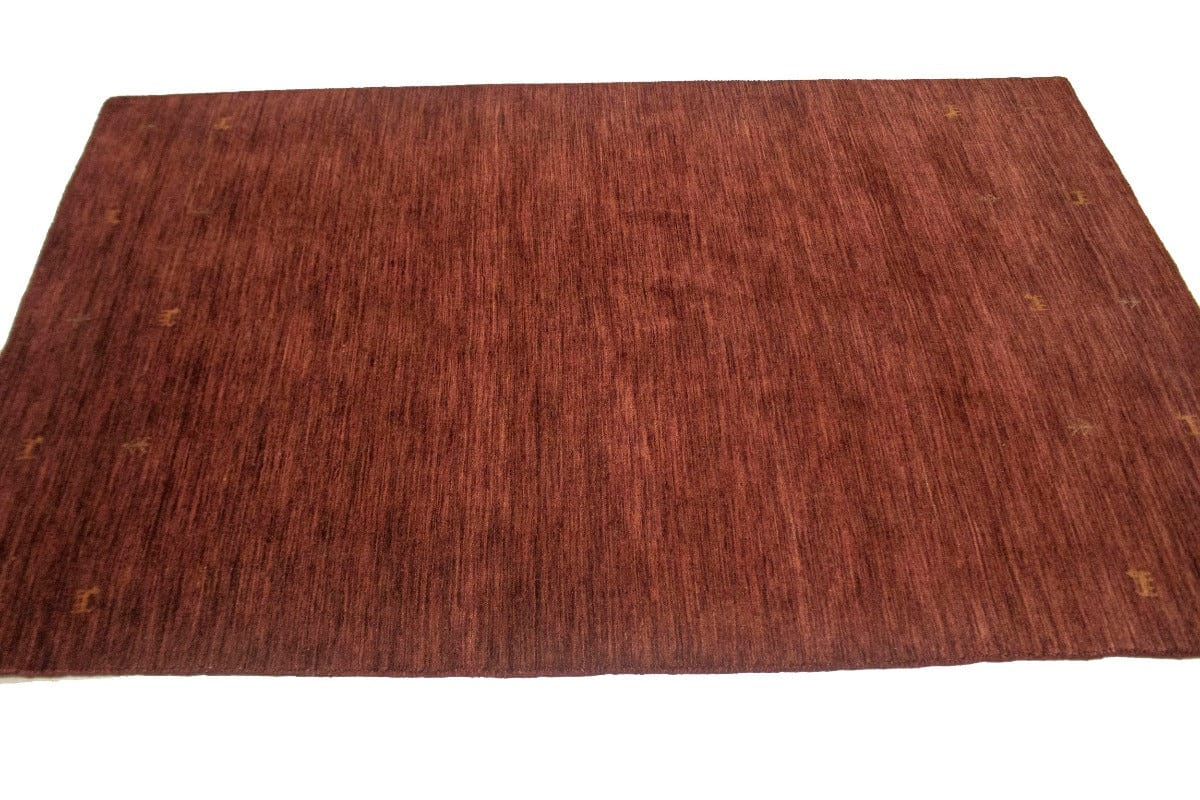Solid Maroon Red 4X6 Oriental Modern Rug