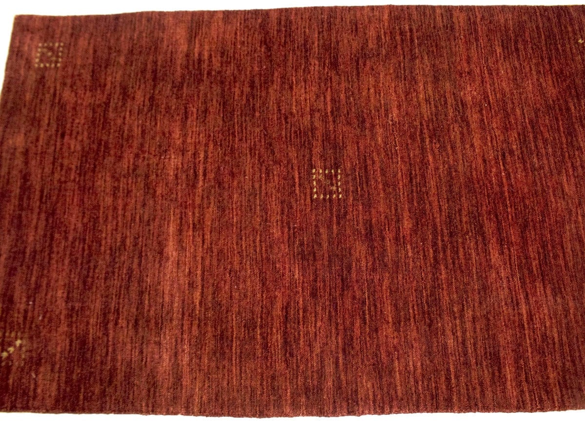 Solid Maroon Red 3X5 Oriental Modern Rug