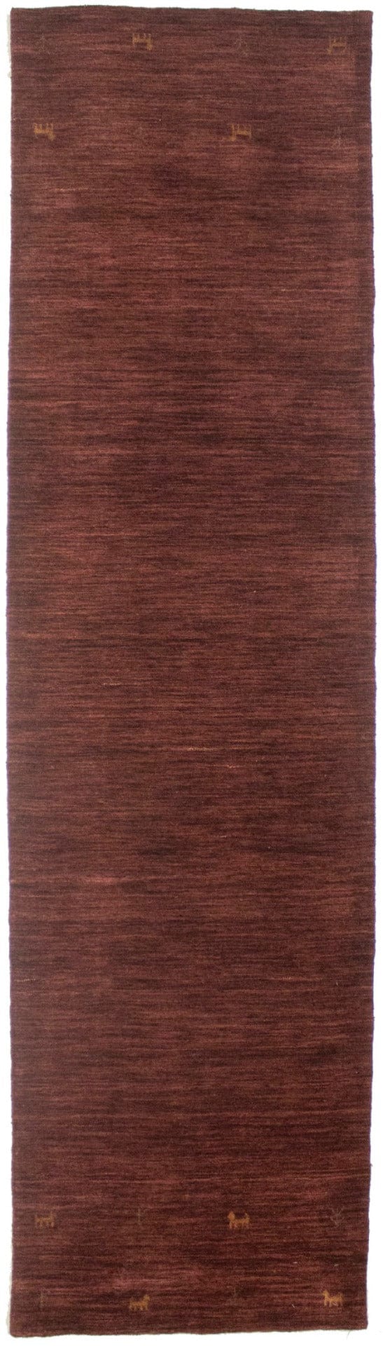 Solid Maroon Red 3X10 Oriental Modern Runner Rug