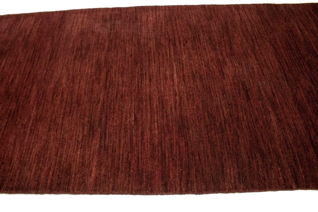 Solid Maroon Red 3X10 Oriental Modern Runner Rug