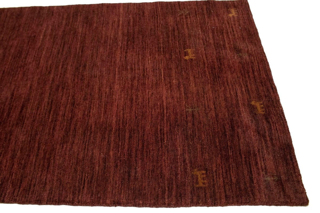 Solid Maroon Red 3X10 Oriental Modern Runner Rug