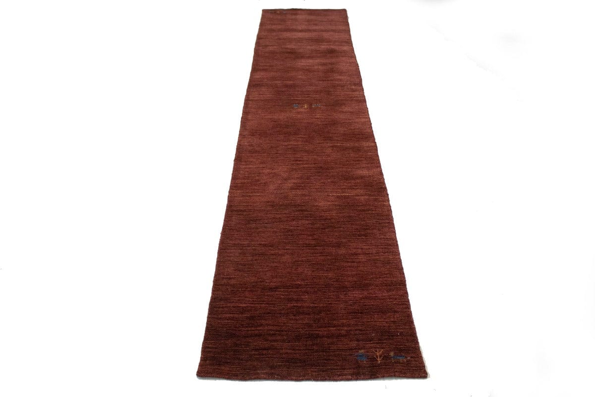 Solid Maroon Red 3X12 Oriental Modern Runner Rug