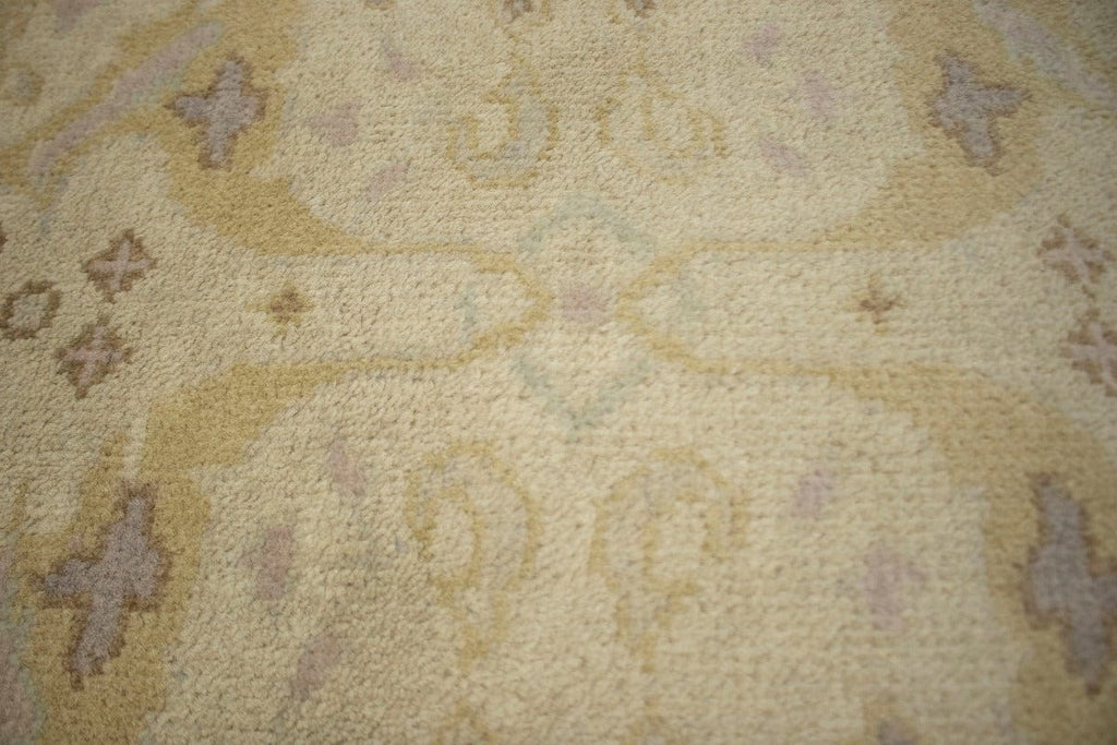 Cream Floral 2'5X13'9 Oushak Oriental Runner Rug