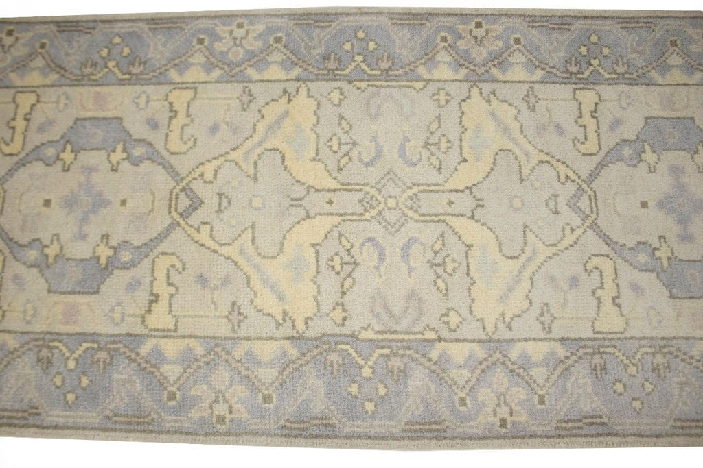 Beige Floral 3X20 Oushak Chobi Oriental Runner Rug