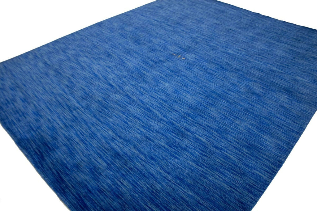 Solid Blue 9X12 Oriental Modern Rug