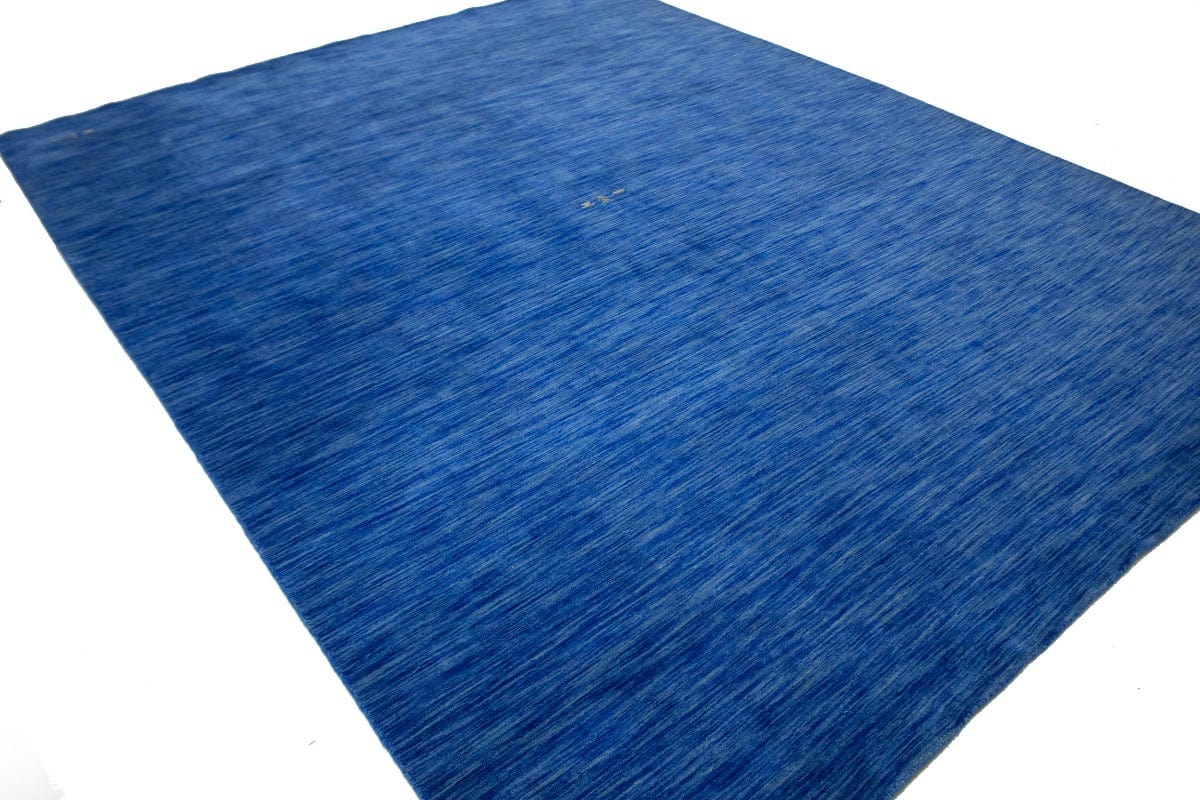 Solid Blue 9X12 Oriental Modern Rug