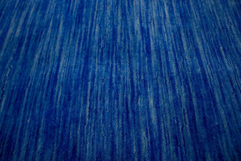 Solid Blue 9X12 Oriental Modern Rug