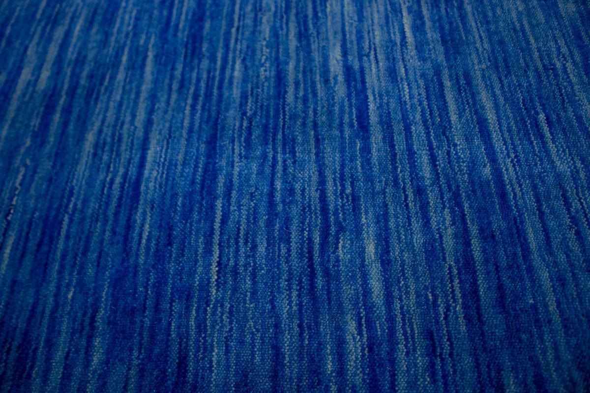 Solid Blue 9X12 Oriental Modern Rug