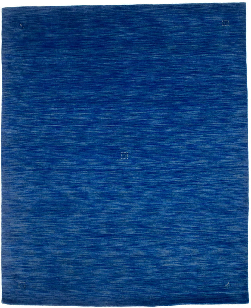 Solid Blue 8X10 Oriental Modern Rug