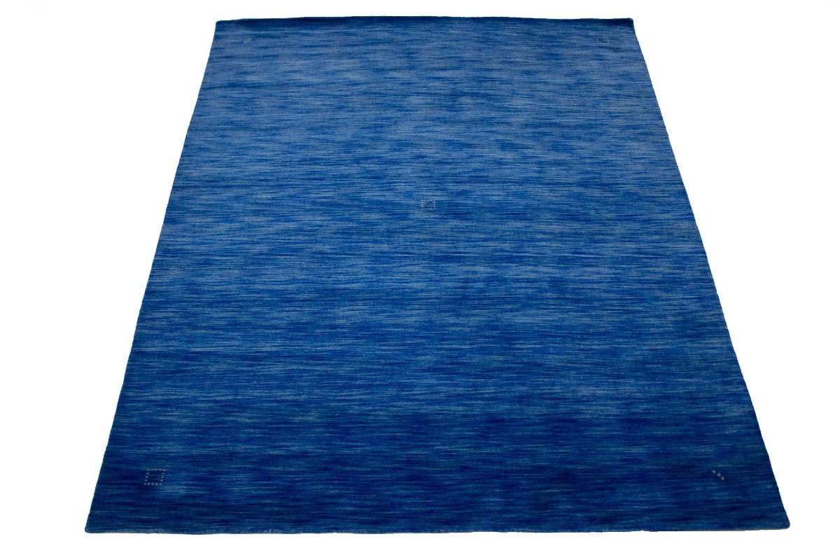 Solid Blue 8X10 Oriental Modern Rug