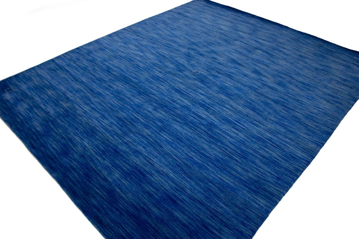 Solid Blue 8X10 Oriental Modern Rug