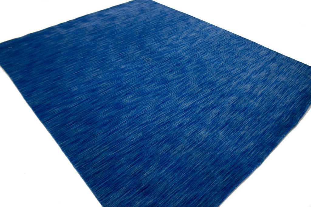 Solid Blue 8X10 Oriental Modern Rug