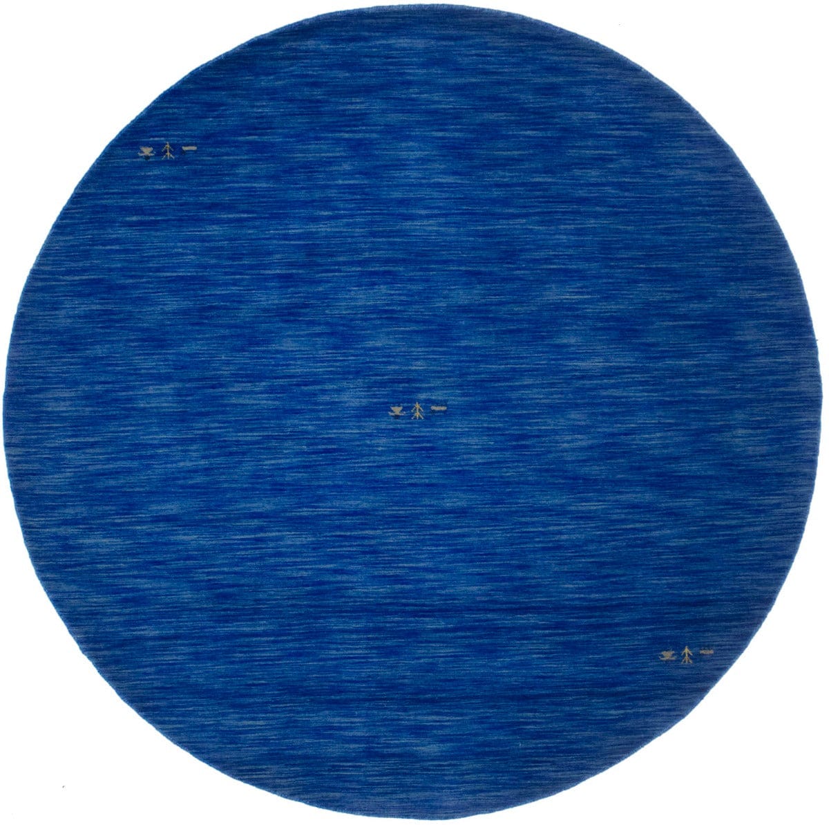 Solid Blue 8X8 Oriental Modern Round Rug