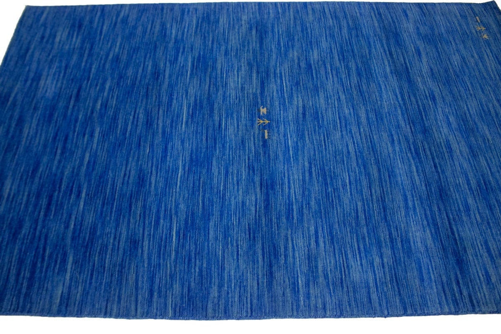 Solid Blue 5X8 Oriental Modern Rug