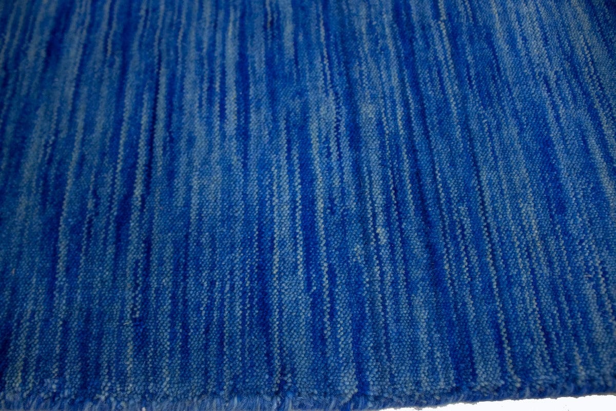 Solid Blue 5X8 Oriental Modern Rug