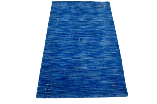 Solid Blue 3X5 Oriental Modern Rug