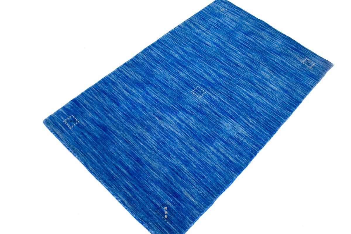 Solid Blue 3X5 Oriental Modern Rug