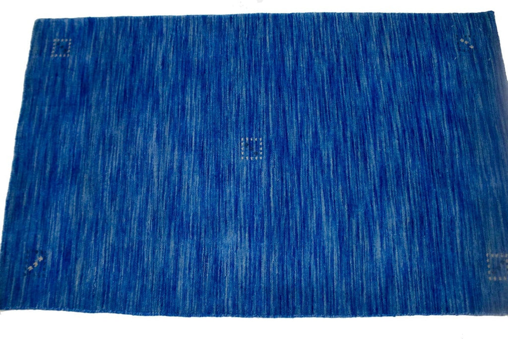 Solid Blue 3X5 Oriental Modern Rug