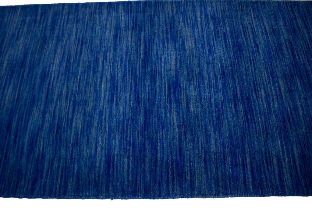 Solid Blue 3X10 Oriental Modern Runner Rug