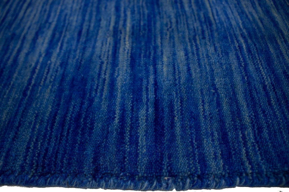 Solid Blue 3X10 Oriental Modern Runner Rug