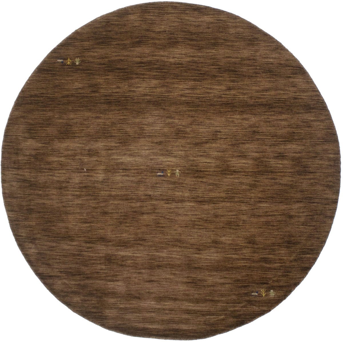 Solid Brown 8X8 Oriental Modern Round Rug