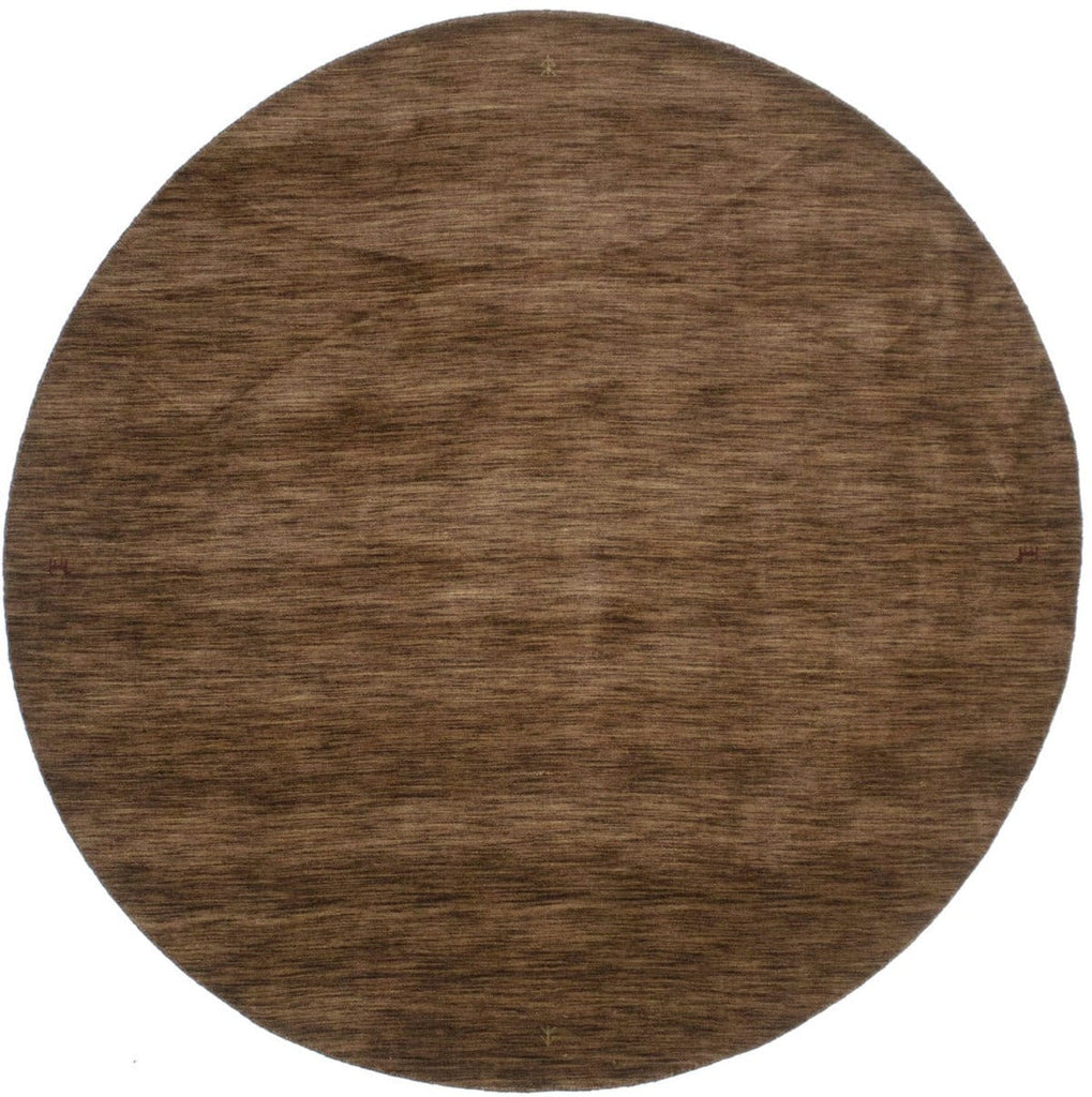 Solid Brown 8X8 Oriental Modern Round Rug