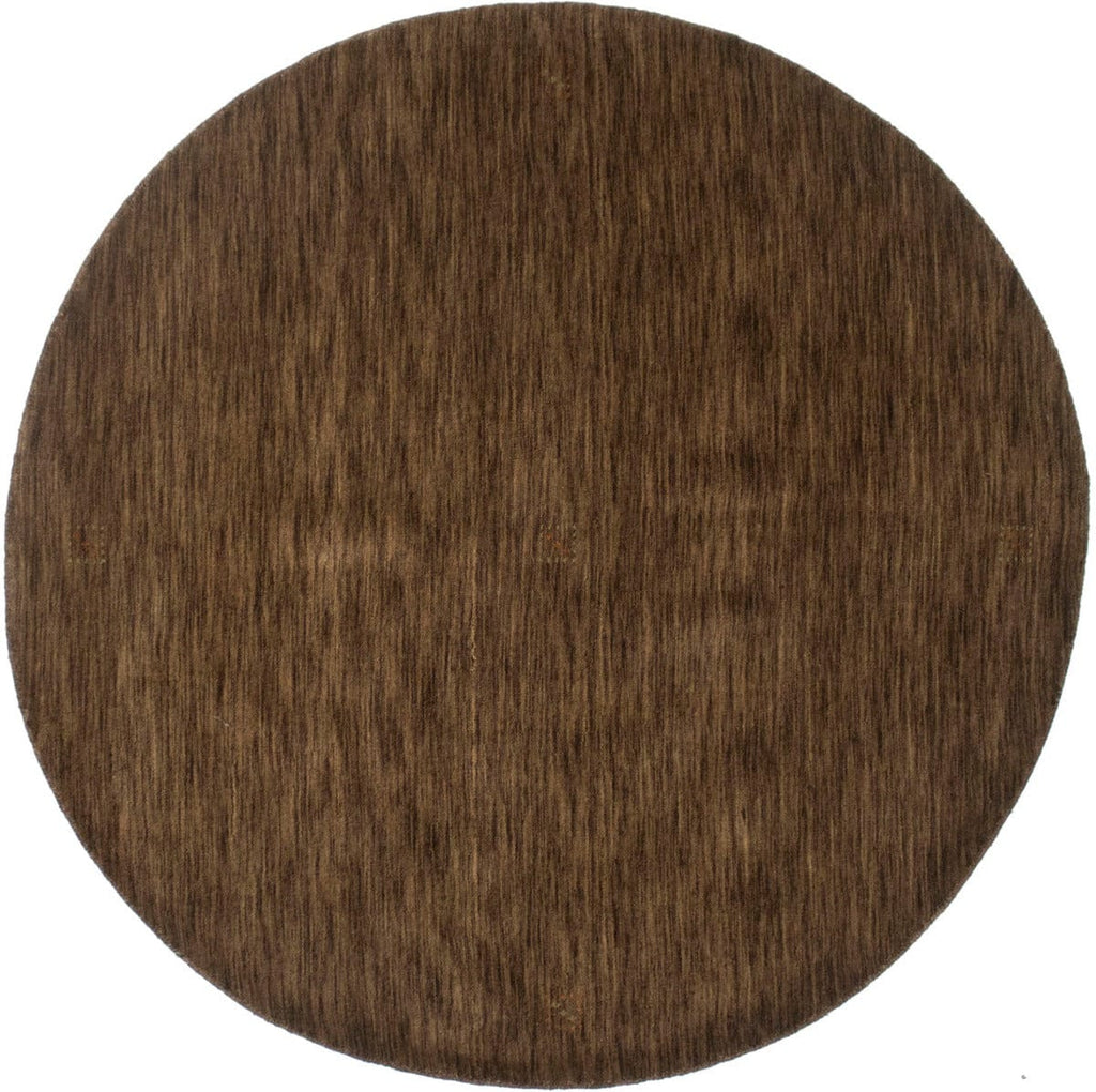 Solid Brown 6X6 Oriental Modern Round Rug