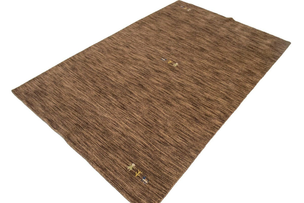 Solid Brown 5X8 Oriental Modern Rug