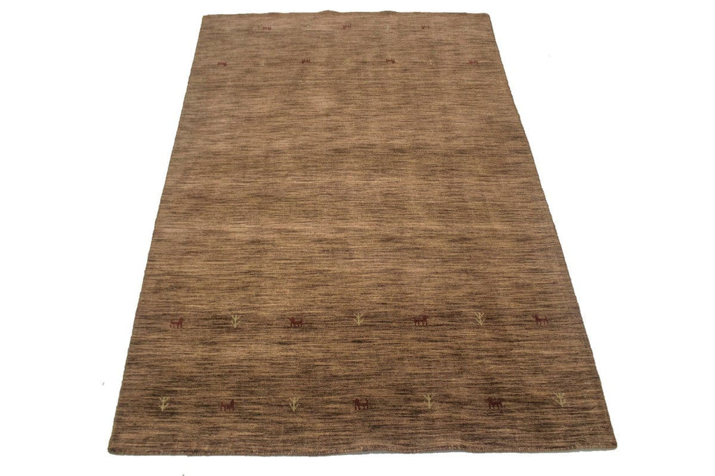 Solid Brown 5X8 Oriental Modern Rug