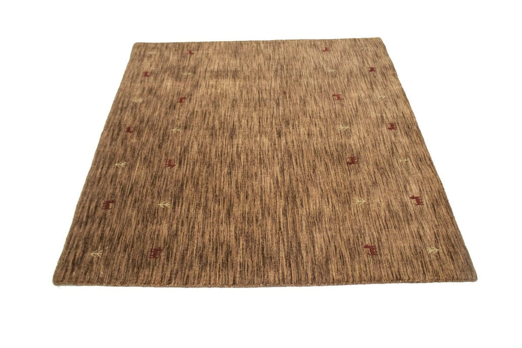 Solid Brown 5X5 Oriental Modern Square Rug