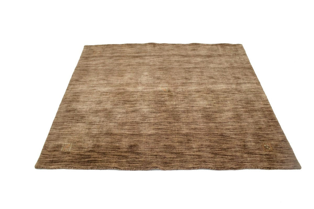 Solid Brown 5X5 Oriental Modern Square Rug