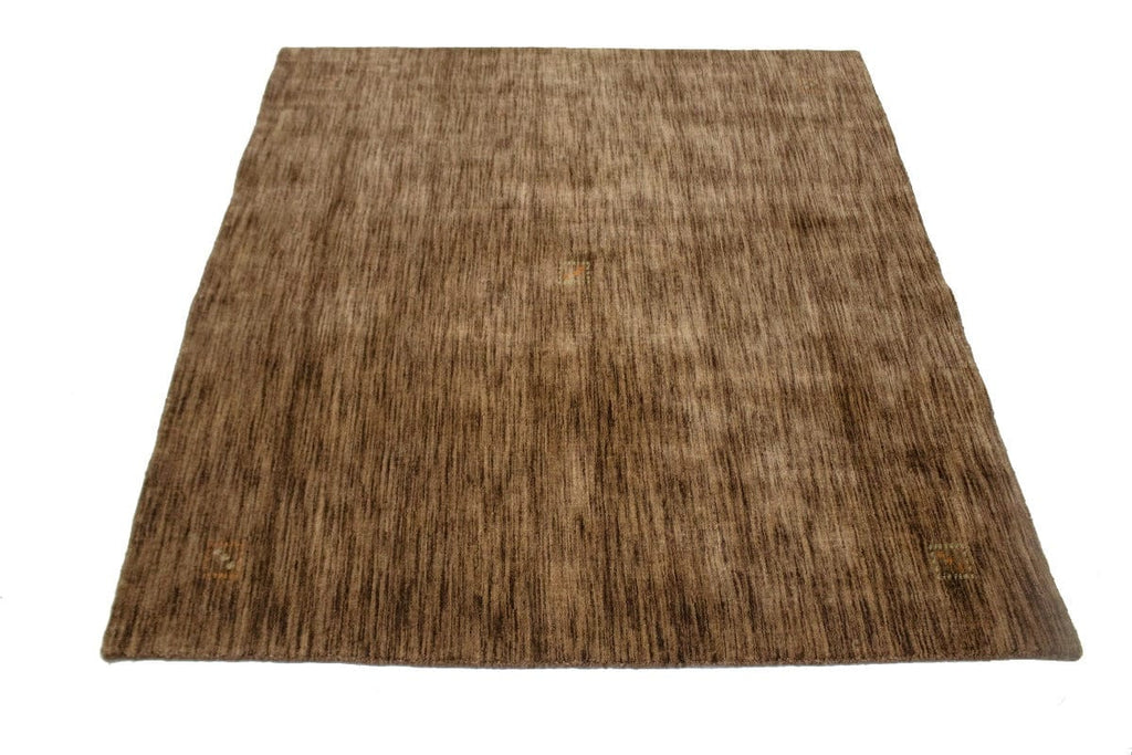 Solid Brown 5X5 Oriental Modern Square Rug