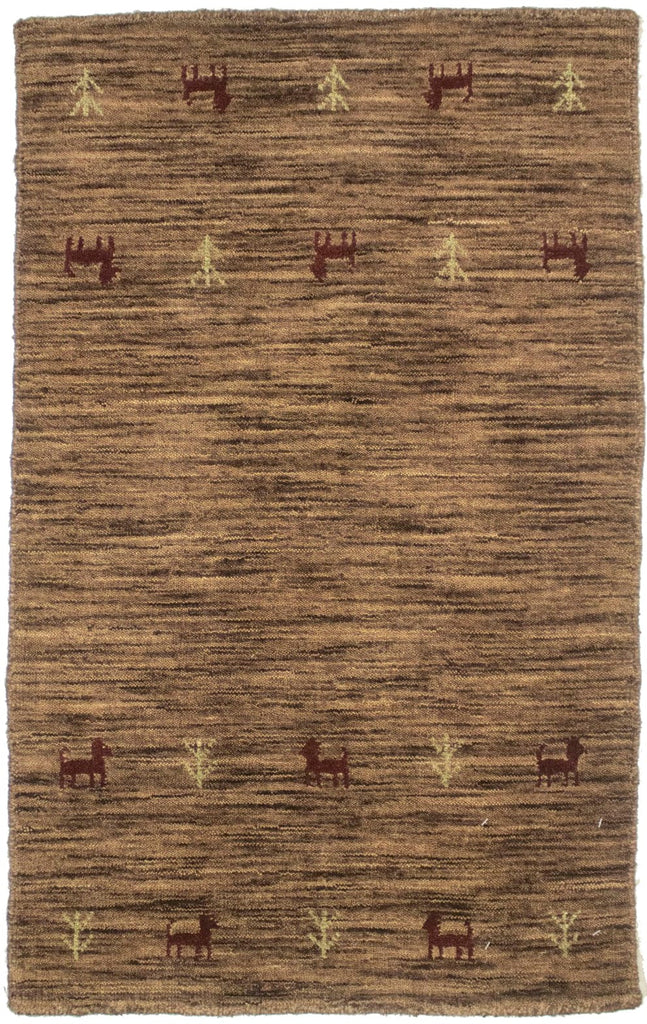 Solid Brown 2X3 Oriental Modern Rug