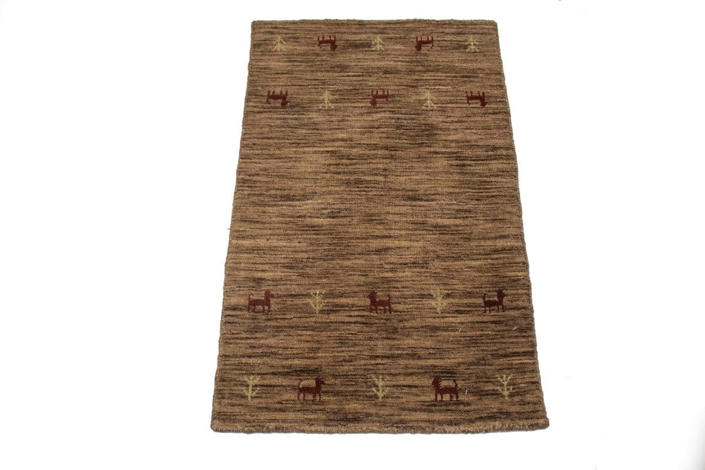 Solid Brown 2X3 Oriental Modern Rug