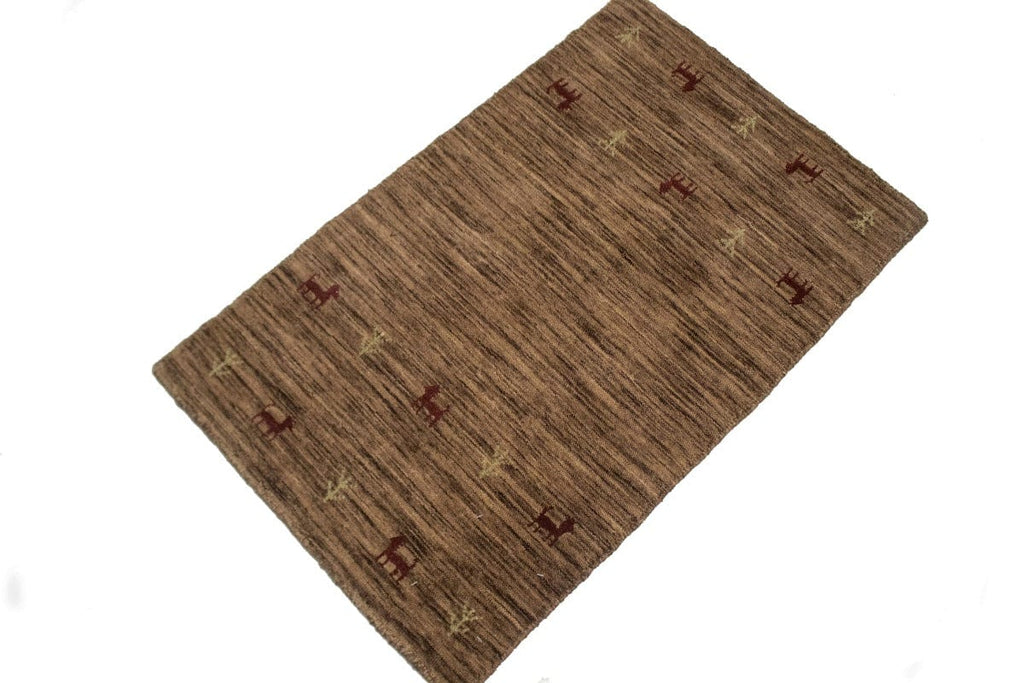 Solid Brown 2X3 Oriental Modern Rug