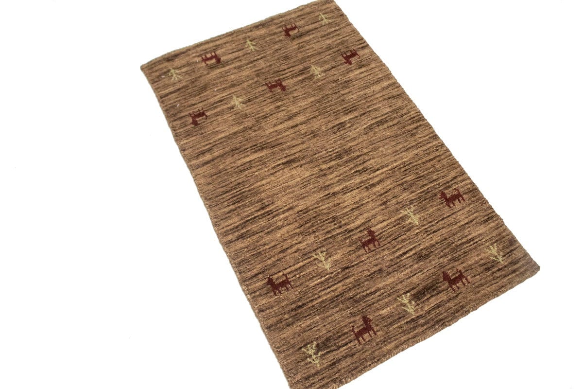 Solid Brown 2X3 Oriental Modern Rug