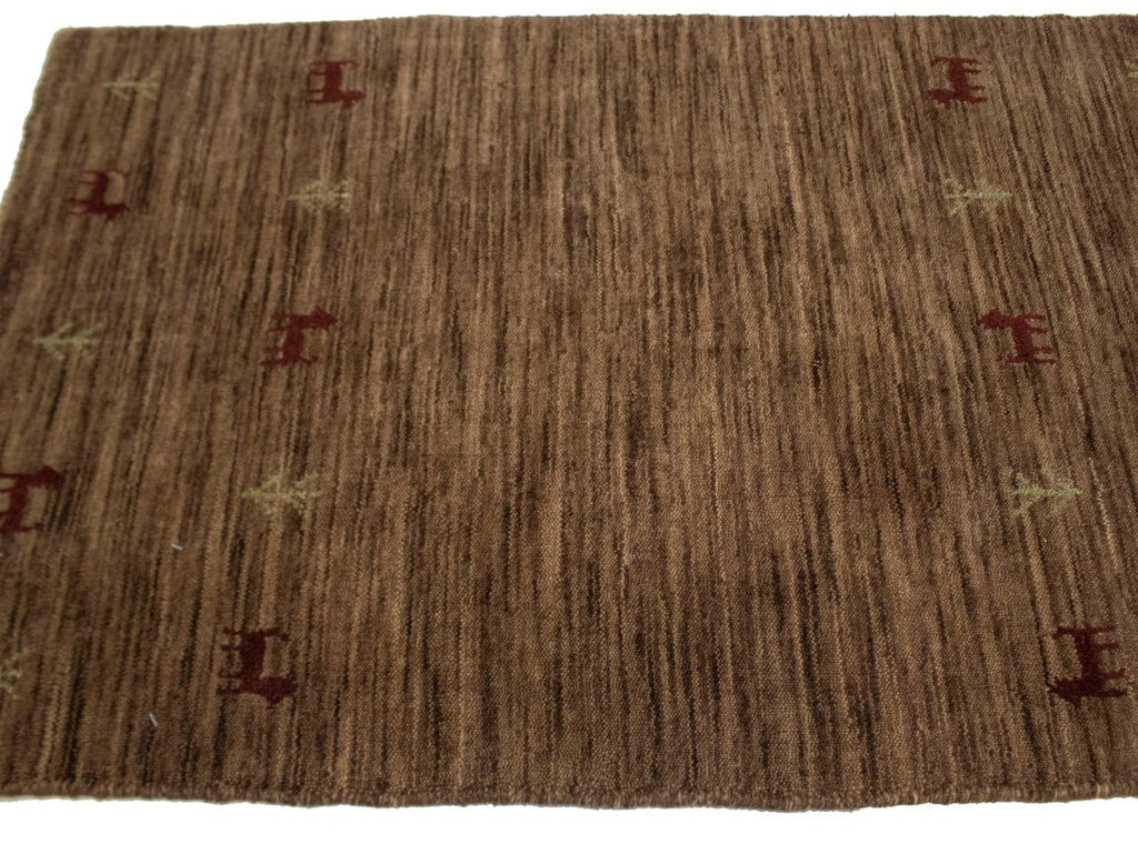 Solid Brown 2X3 Oriental Modern Rug