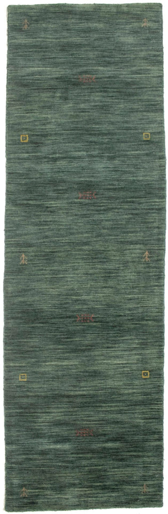 Solid Hunter Green 3X8 Oriental Modern Runner Rug