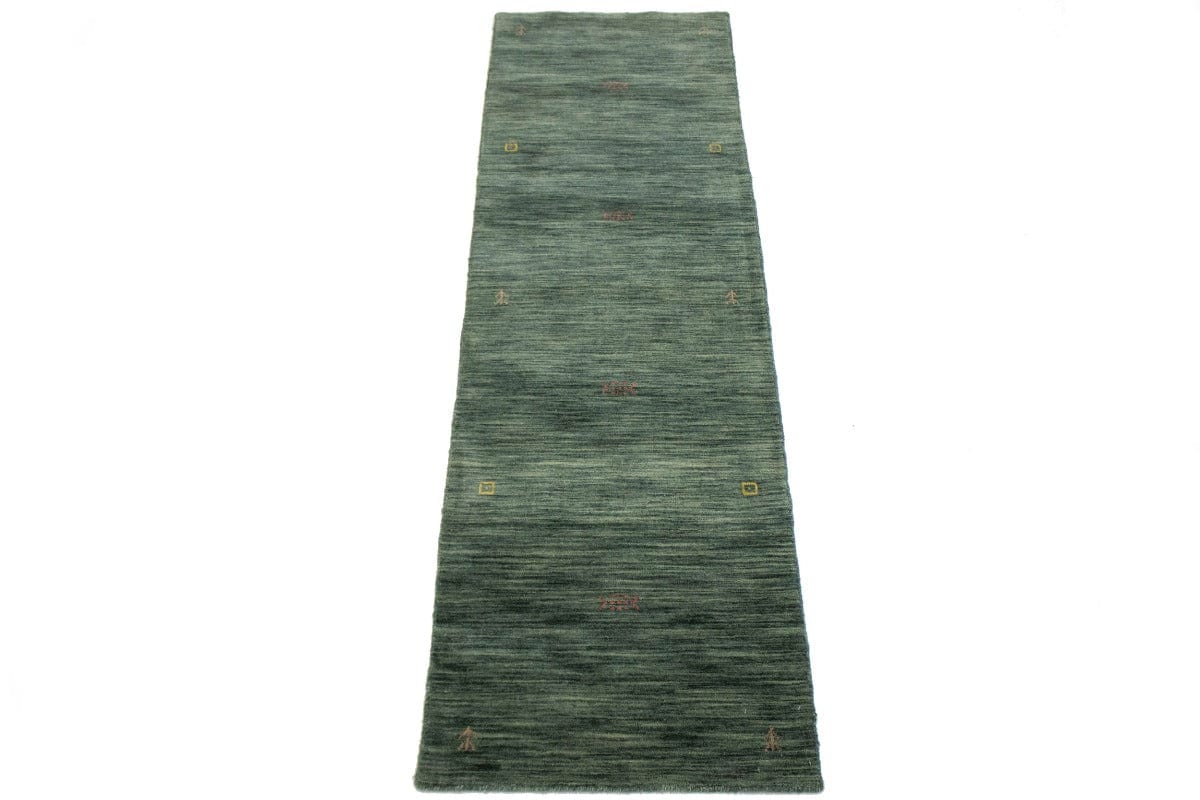 Solid Hunter Green 3X8 Oriental Modern Runner Rug