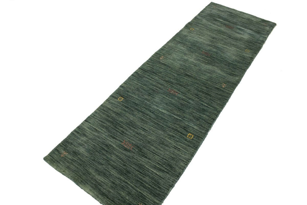 Solid Hunter Green 3X8 Oriental Modern Runner Rug