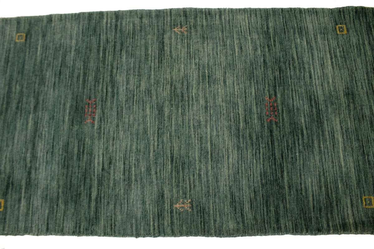 Solid Hunter Green 3X8 Oriental Modern Runner Rug