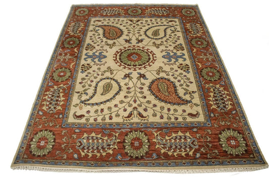 Floral Paisley Design 8X10 Transitional Oriental Rug