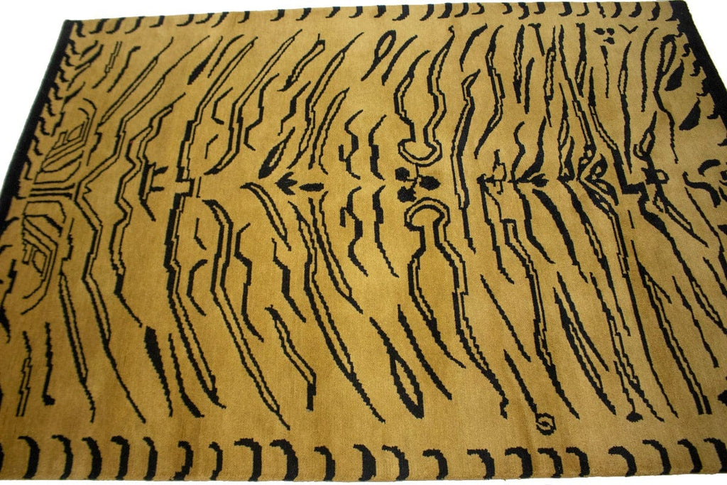 Goldish Beige Tribal 5X7 Fine Nepali Oriental Rug