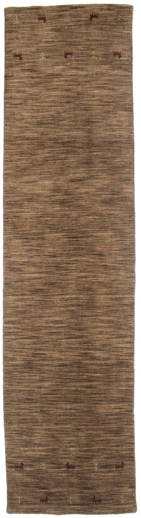 Solid Brown 3X12 Oriental Modern Runner Rug