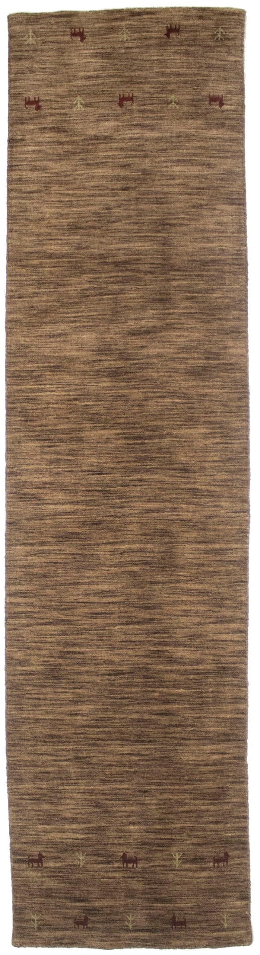 Solid Brown 3X12 Oriental Modern Runner Rug